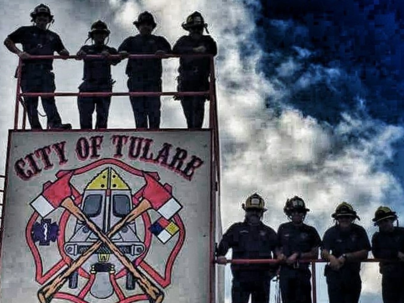 firefighter with department logo