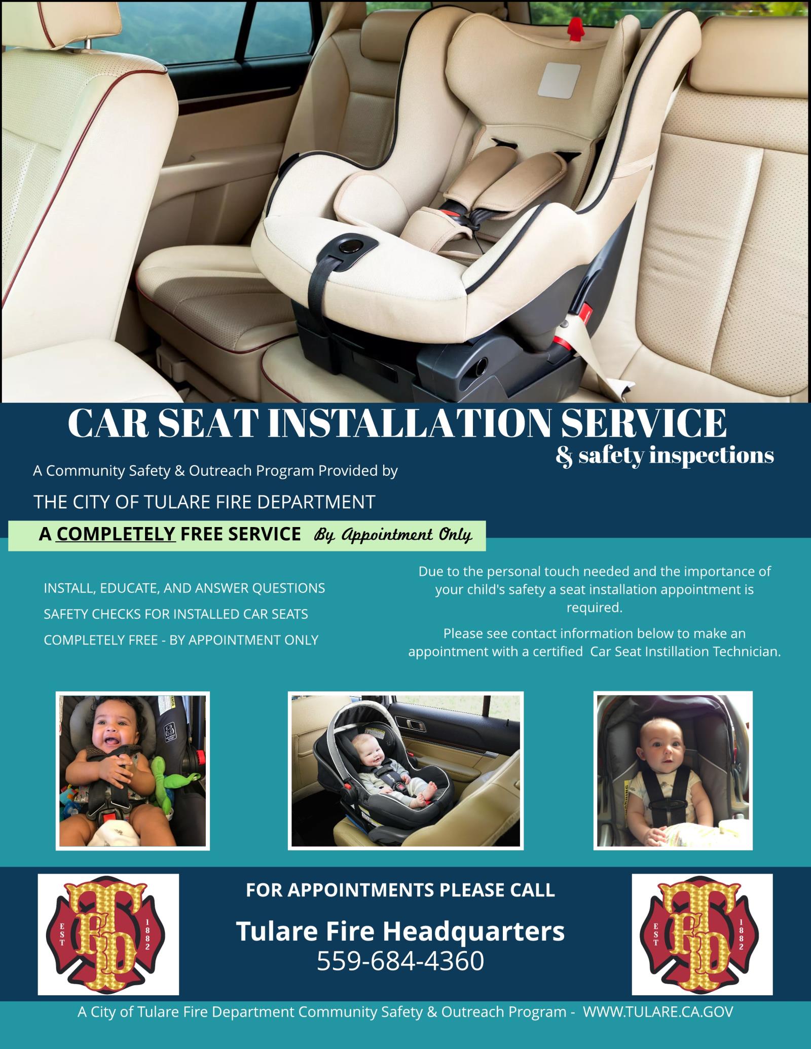 Fire station outlet car seat installation