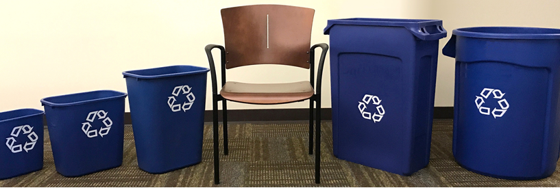 Recycle Cans with Chair